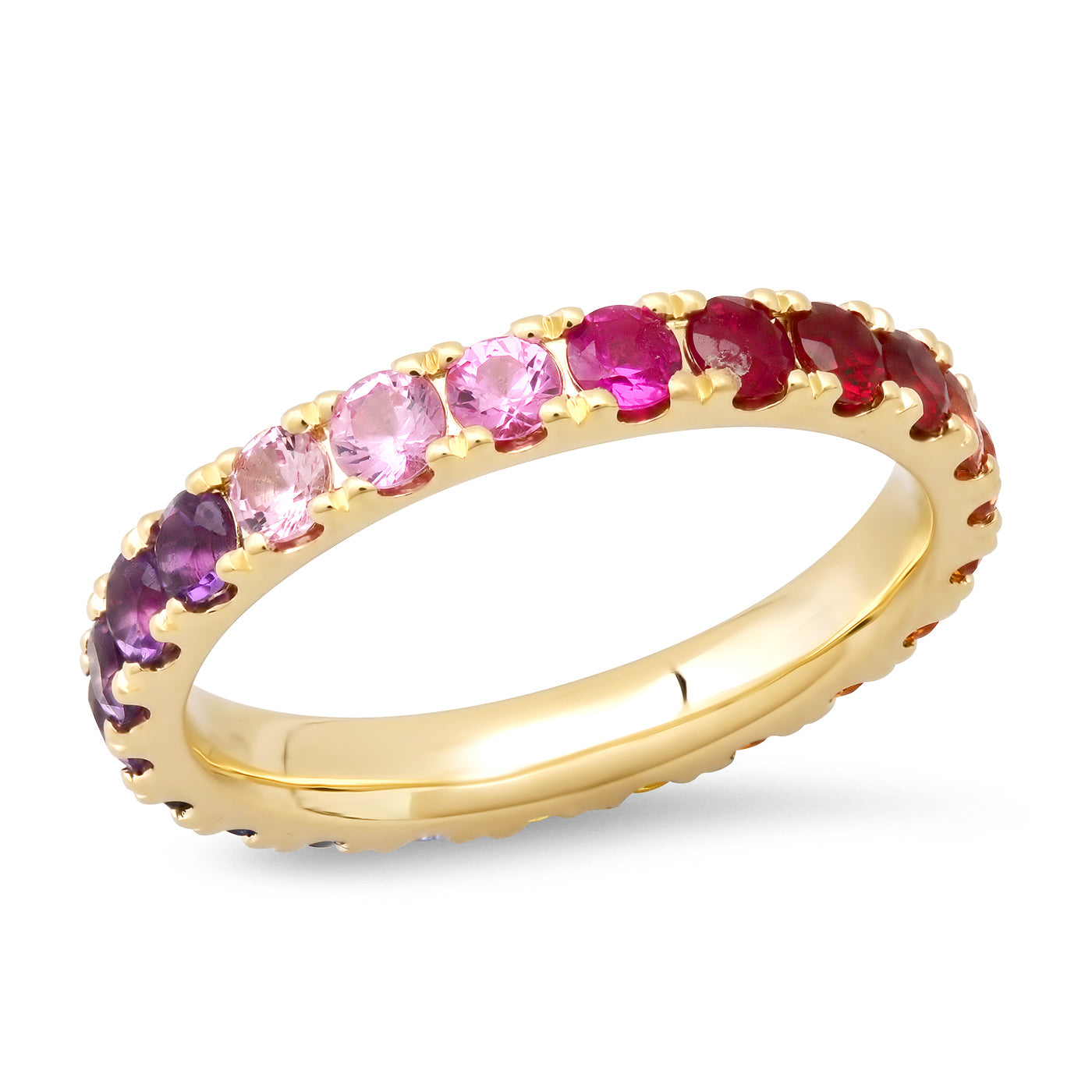 14K Yellow Gold Large Sunset Eternity Band